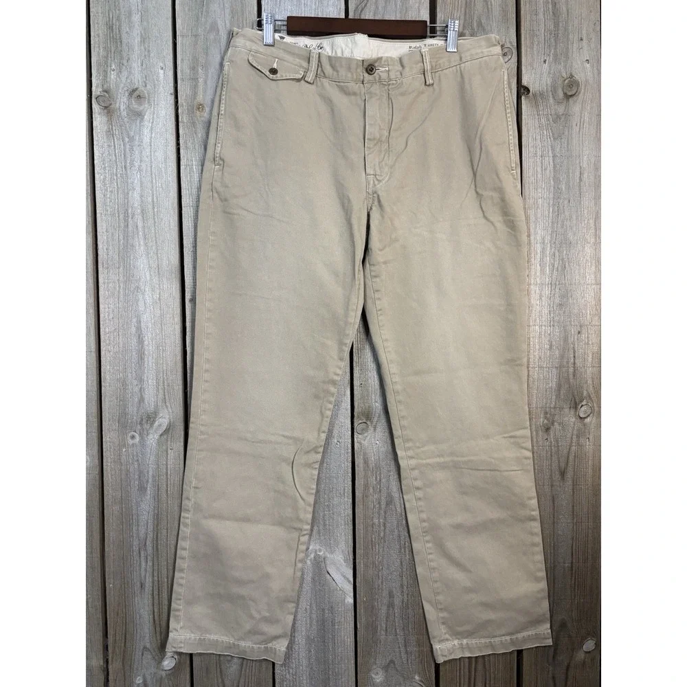 Polo By Ralph Lauren Slim Straight Chino Pants Size 36x32 Tan